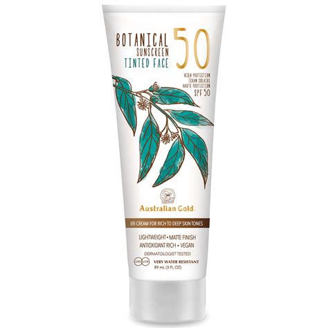 australian gold botanical spf 50 tinted face lotion medium tan